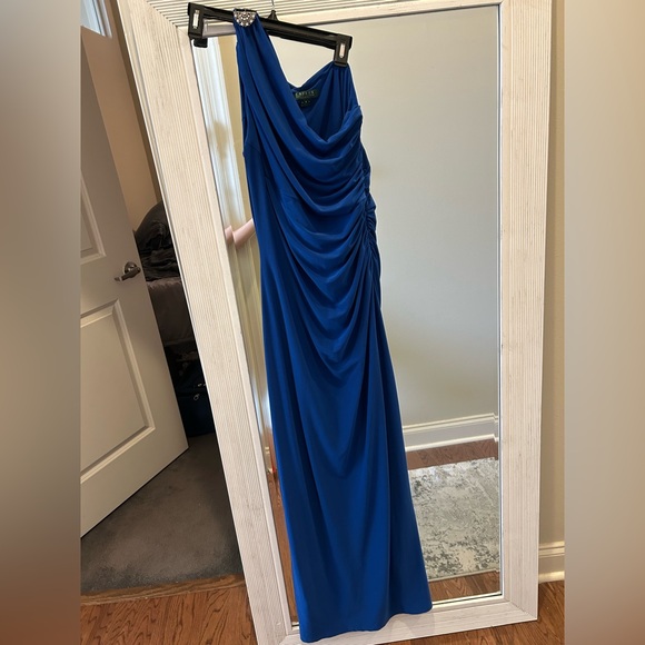 Lauren Ralph Lauren One-Shoulder Royal Blue Dress - Picture 3 of 7